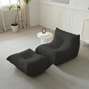 Luxury Ottomans, Modern Square Foot Rest for Sofa Couch Chair, Lazy Floor Seating, Fireside Bean Bag Chair, Tatami Sofa Lounger for Living Room, Bedroom, Office, Black by CozyNest Decor