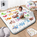 Baby Play Mat, 50x50 Playpen Mat with Super Soft Touch, Activity Mats with Upgraded Anti-Slip Bottom, Machine Washable Crawling Mats for Floor & Picnic (Animal Alphabets) by TinyTreasures Baby Boutique