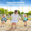 PACEARTH 3 Pack Swings Seats Holds 660lbs with 68.9 inch Anti-Rust Chains Plastic Coated 23.6 inch Tree Hanging Straps and Locking Buckles Playground Swing Set Accessories Replacement - Green by TinyTreasures Baby Boutique
