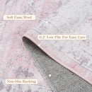LIVEBOX Pink 10x14 Area Rug for Bedroom Girls, Boho Washable Rugs for Living Room Nursery, Non-Slip Indoor Soft Carpet Low-Pile Farmhouse Carpets for Dining Room Kids Playroom, Pink by TinyTreasures Baby Boutique