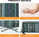 Sunbrella Square Corner Seat Cushions, 19" x 19" x 3", Set of 4, Indoor Outdoor Water Repellent Universal Chair Pads with Ties for Patio Furniture, Garden Deck Dining Chairs, Beach Stripe Lagoon by GreenHaven Gardens