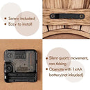 Honiway Wall Clock Battery Operated 12 in Rustic Wood Boho Sunburst Decorative Wall Clock Silent Non Ticking Farmhouse Small Wall Clocks for Living Room Kitchen Bathroom Bedroom Decor (Rustic Brown) by CozyNest Decor