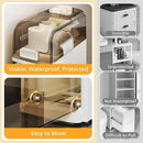 VECELO 5-Tier Narrow Beside Toilet Storage Cabinet, Plastic Bathroom Organizers and Storage with Drawers & Wheels, Space-Saving, Slim Toilet Paper Storage for Bathroom, Laundry Room, Small Space by CozyNest Decor