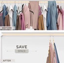MORALVE Pants Hangers Space Saving - 2 Pack European Beechwood Scarf and Jean Hangers - Closet Organizer and Space Saver Pant Rack, Leggings Hanger, and Scarf Holder with 360° Swivel Hook by CozyNest Decor
