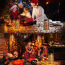 Outdoor Solar Lanterns - Hanging Solar Lights Halloween Lights Metal Lantern Decorative for Patio Garden Yard Backyard Table Tree Outside Lighting Cool/ Warm Light (6 Pack by GreenHaven Gardens