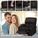 Rocking Recliner Chair, Massage Rocker Recliner Chair with Vibration Massage and Heat, USB and Type-C Ports,360° Swivel Faux Leather Chairs, Living Room, Bedroom, Nursery, RV, Brown by TinyTreasures Baby Boutique