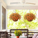Artificial Faux Hanging Plants Flowers Basket Outdoor Indoor Patio Lawn Garden Spring Decor, Fake Silk Daisy in Basket with 12inch Coconut Lining Chain Palm Flowerpot(Orange) by GreenHaven Gardens
