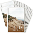 Haus and Hues 11x17 White Oak Wood Picture Frames Set of 25 - Premium Bulk Picture Frames 11x17 Bundle - Elegant Gallery Wall Frame Set for Posters, Art Display - Ideal for Wall Decor in Home & Office by CozyNest Decor