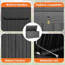 150 Gallon Deck Box,Resin Outdoor Storage Box with Lockable for Patio Furniture, Pool Accessories, Garden Tools Waterproof Outside Storage Box, Black by GreenHaven Gardens