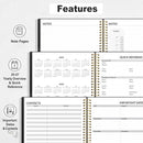 SUNEE Academic Planner 2025-2026 Weekly and Monthly, July 2025-June 2026, 8.5"x11", Tabs, Note Pages, Pockets, Bookmark, Flexible Cover, Spiral Binding, Black by TinyTreasures Baby Boutique