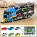 Toddler Boys Toys for 3 4 5 6 Years Old, Truck Vehicle Set with Play Mat and Die-Cast Toy Car, Transport Carrier Truck for Kids, Birthday Gifts Toys for 3 4 5 6 7 8+ Year Old Boys by TinyTreasures Baby Boutique