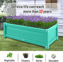 HDPE Raised Planter Box Outdoor,Rot-Resistant and Non-Cracking,Raised Beds for Gardening 29.5 * 14.4 * 9.8 in for Yard,Lawn,Outdoor Planter Boxes Rectangle with Drainage Holes Aruba Blue by GreenHaven Gardens