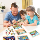 Wooden Educational Jigsaw Puzzles for Preschool Kids Ages 3-5, 4-Pack with 20 Pieces Dinosaur, Space, Transportation Wood Puzzles Set, Toddler Brain Teaser Toys, Gifts for Boys Girls Ages 3 4 5 6 by TinyTreasures Baby Boutique