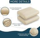 Codi Outdoor Seat Cushions for Patio Furniture 22x22 Inch, Waterproof Chair Cushion with Textured Fabric, Handles & Adjustable Straps, Fade Resistant - Set of 2, Beige by GreenHaven Gardens