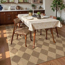 Lahome Checkered Easy Jute Rug 8x10, Washable Rugs for Living Room Dining Room Farmhouse Indoor Outdoor Mat, Neutral Checkerboard Non Slip Black Carpet for Office Backyard Patio by CozyNest Decor