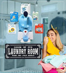 TidyFriend Laundry Detergent Holder with Laundry Room Rug Runner, Detergent Stand for Spill Protection, Non-Slip Runner Mat, and Stylish Room Organizer for Home & Laundry Spaces by CozyNest Decor