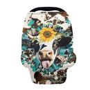 Binienty Brown Cow Sunflower Stretchy Car Seat Covers for Baby Boys Girls Infants,Breathable Babies Stroller Cover Canopies,Baby Shower Gifts by TinyTreasures Baby Boutique