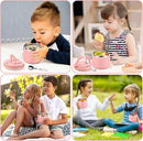 14oz Insulated Vacuum Food Jar with Buckle Lid,Soup Thermo for Hot Food Kids,Wide Mouth Leakproof Stainless Steel Lunch Container with Spoon-Pink by TinyTreasures Baby Boutique