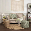 REDEARTH · Tufted Pouf Ottoman with Filler Textured Storage Cube Bean Bag Pouffe Footrest for Living Room, Bedroom, Nursery, Kidsroom; 100% Cotton (17.5"X17.5"X17.5", Solitaire Lozenge Kiwi) by CozyNest Decor
