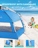 OutdoorMaster Beach Tent with Blackout Shelter Technology, Portable Beach Shade Sun Shelter Canopy for 4-6 Person with UPF 50+ UV Protection, Easy Setup Pop Up Tent Family Size by TinyTreasures Baby Boutique