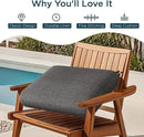 Codi Outdoor Cushions for Patio Furniture 24x24 Inch, Waterproof Chair Seat Cushion with Textured Fabric, Handles & Adjustable Straps, Fade Resistant - Set of 2, Grey by GreenHaven Gardens
