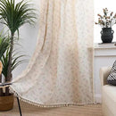 Sutuo Home Florals Boho Farmhouse Curtains, Semi-Blackout Drape Bohemian Window Treatment Cotton Linen Panel with Tassels for Bedroom Living Room, Rod Pocket, 1 Panel 59" W x 84" L by CozyNest Decor
