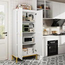 Tall Storage Cabinet, Kitchen Pantry Cabinet with 2 Doors & Adjustable Shelves for Laundry Room, Living Room, Entryway,Bathroom,White by CozyNest Decor