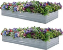 8x4x1ft(2 Pack) Galvanized Raised Garden Bed,Outdoor Planter Box Metal Patio Kit Planting Bed for Vegetables Flowers Herb,Grey by GreenHaven Gardens