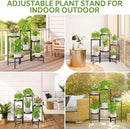 iDavosic.ly 6 Tier Large Plant Stand Indoor, 10 Inch Wide Tall Corner Metal Plant Stands Outdoor for Multiple Plants, Folding Tiered Flower Display Holder Rack Shelf, Violet Bronze by GreenHaven Gardens