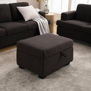 Ottoman Sofa, Modern Comfortable Ottoman with Storage Space for Living Room Apartment Lounge Sofa, Black Bouclé by CozyNest Decor