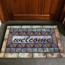 Door Mat Welcome Mat, Heavy Duty Door Mat 17.7 x 29.5 Inch Front Door Mat Rug Doormat for Outdoor Entrance Home Non-Slip Rubber Rug for Front Door, Outside, Entryway, Patio (Brown Welcome) by CozyNest Decor