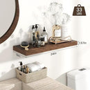 Heimlove 24 inch Floating Shelves for Wall,9.3 inch deep Brown Bathroom Over Toilet Shelf,Wall Mounted Rustic Wood Shelves for,Bedroom,Living Room,Kitchen,Office Decor Set of 2-Brown by CozyNest Decor