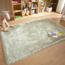AMTOVO Faux Fur Sheepskin Rug for Living Room, 4 x 6 ft Light Grey Fluffy Area Rug for Bedroom, Playroom, Luxury Room Decor, Rectangle by CozyNest Decor
