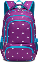 BLUEFAIRY Kids Backpack for Girls Primary Elementary School Bag Bookbag for Childs Book Bag Mochilas Escolares para Niñas de 4-6 Back to School Cute Gifts 17" Heart Print/Purple by TinyTreasures Baby Boutique