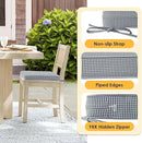 Outdoor Square Corner Seat Cushion, 19"x19"x3", Set of 4, Non Slip Seat Cushion Pads with Removable Cover for Patio Furniture, Garden Yard Lawn, Black White Mini Check by GreenHaven Gardens