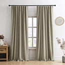RAIN CITY Taupe Blackout Curtains&Drapes 140 Inch Long Custom Made High Ceiling Pinch Pleated Look Draperies with Hooks 2 Story Light Blocking Curtains for Loft Sliding Door 50 Wide Set of 2 by CozyNest Decor
