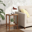 TUTOTAK End Table with Charging Station, Small Side Table with Outlets, Nightstand Bedside Table, 2-Tier Storage Shelf for Small Space, Living Room, Bedroom, Brown TB01BB040C by CozyNest Decor