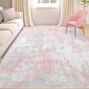 Washable Area Rugs 5'x7' Non-Slip Modern Abstract Soft for Living Room Entryway Bedroom Nursery, Print Pattern, Grey Pink by TinyTreasures Baby Boutique