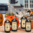 Uiifan 31 Pcs Halloween Potion Bottles Set Including Glass Apothecary Bottles with Cork Stickers and Pendants Halloween Decorations Indoor Party Supplies (Black,8.5 oz) by CozyNest Decor