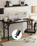 Frylr Small Folding Computer Desk – Portable 55.1 Inch Foldable Laptop Table, Collapsible and Compact for Easy and Fast Setup, Lightweight for Small Spaces, Home Craft and Study Use, Charcoal Wenge by CozyNest Decor
