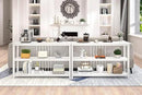 FOLUBAN Modern Sofa Console Table for Entryway, 3 Tier Wood Foyer Table for Hallway Living Room Behind Couch, White Oak by CozyNest Decor