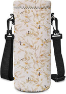 RICHEN Neoprene Water Bottle Carrier Bag with Adjustable Shoulder Strap,Insulated Water Bottle Cover for Stainless Steel/Glass/Plastic Bottles by TinyTreasures Baby Boutique