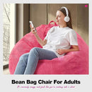 Hobestluk 4.5FT Bean Bag Chair Giant Bean Bag Chair with Filler Included Adult Bean Bag Chairs with Removable Cover for Bedroom Living Room - (Jumbo, Pink) by CozyNest Decor