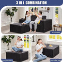 Hobestluk Rectangle Ottoman Memory Foam Footrest for Couch with Removable Cover Large Floor Seating for Adults Ottoman Coffee Table for Living Room, Bedroom or Office (Strip Grey, Footrest) by CozyNest Decor