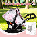 Pea Pod Car Seat Cover for Baby Girls, Floral Infant Car Seat Canopy Cover for Newborn, with 2 Layers Windows of Breathable Mesh/Fabric, 3D Minky Dot Backing, Ultra Soft & Comfortable by TinyTreasures Baby Boutique
