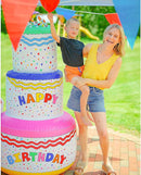 Fun Express Giant Inflatable Birthday Cake Party Decoration (6 feet Tall) Blow Up Birthday Decor for Indoor or Outside by TinyTreasures Baby Boutique