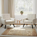 Kromax Mid-Century Modern Accent Chair Set of 2 for Living Room, 496 Lb. Weight Capacity, Dual Armrests, Comfy Extra Large Seat, Timeless Style Perfect for Reading & Relaxing, Beige by CozyNest Decor