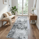 Runner Rug for Hallways Kitchen 2'6"x8' Washable, Non Slip Carpet 8ft Area Rugs Entryway Rubber Backed 8 Feet Neutral Abstract Modern Low Pile Indoor Black Grey by TinyTreasures Baby Boutique