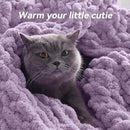 Chunky Knit Throw Blanket, 40''*50'' Knitted Throw Chenille Yarn for Bed Couch, Handmade Light Purple Crochet Big Thick Blanket, Machine Washable Cute Comfy Blanket for Home Decor by CozyNest Decor