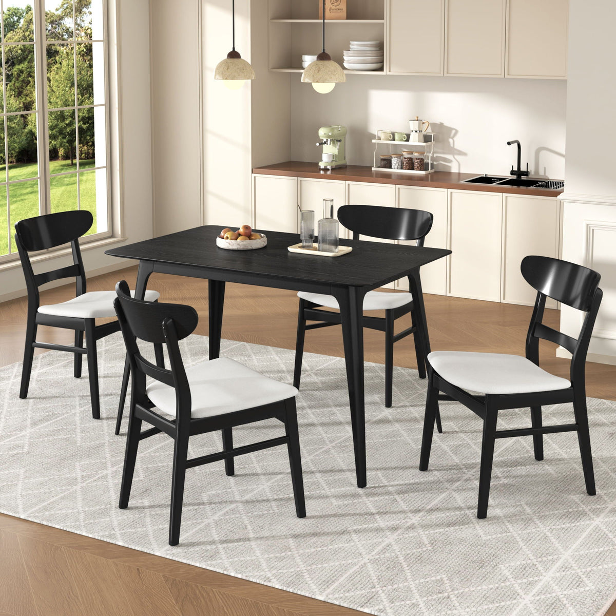 5 Piece Dining Set With Table And 4 Upholstered Chairs, photo 21 of 40